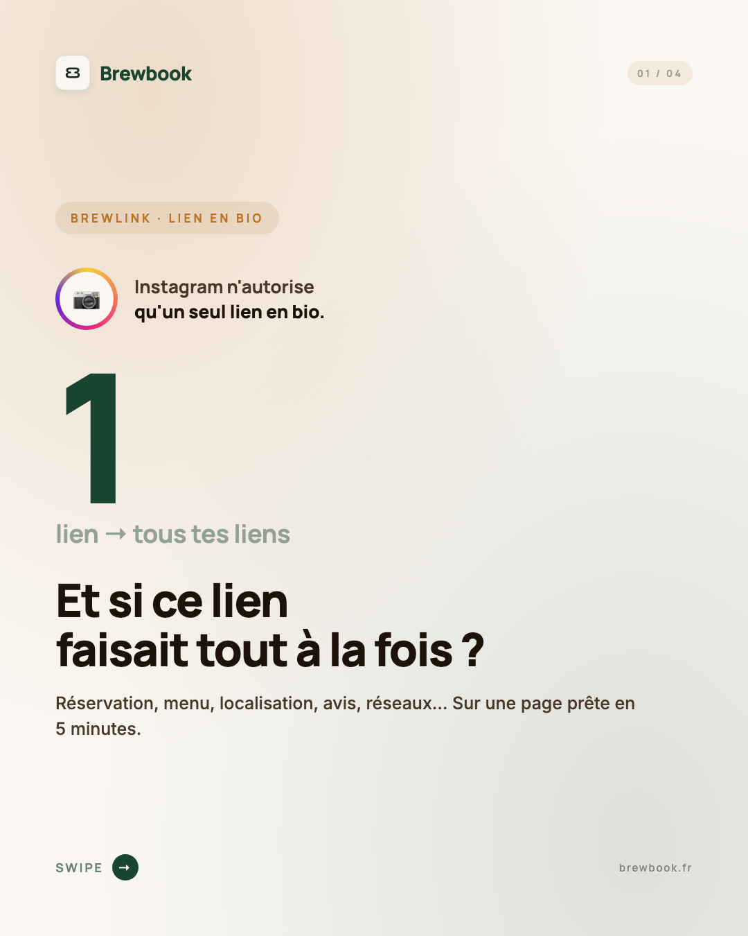 Exemple de page de liens Brewlink optimisée pour le restaurant Utopy au Bouscat